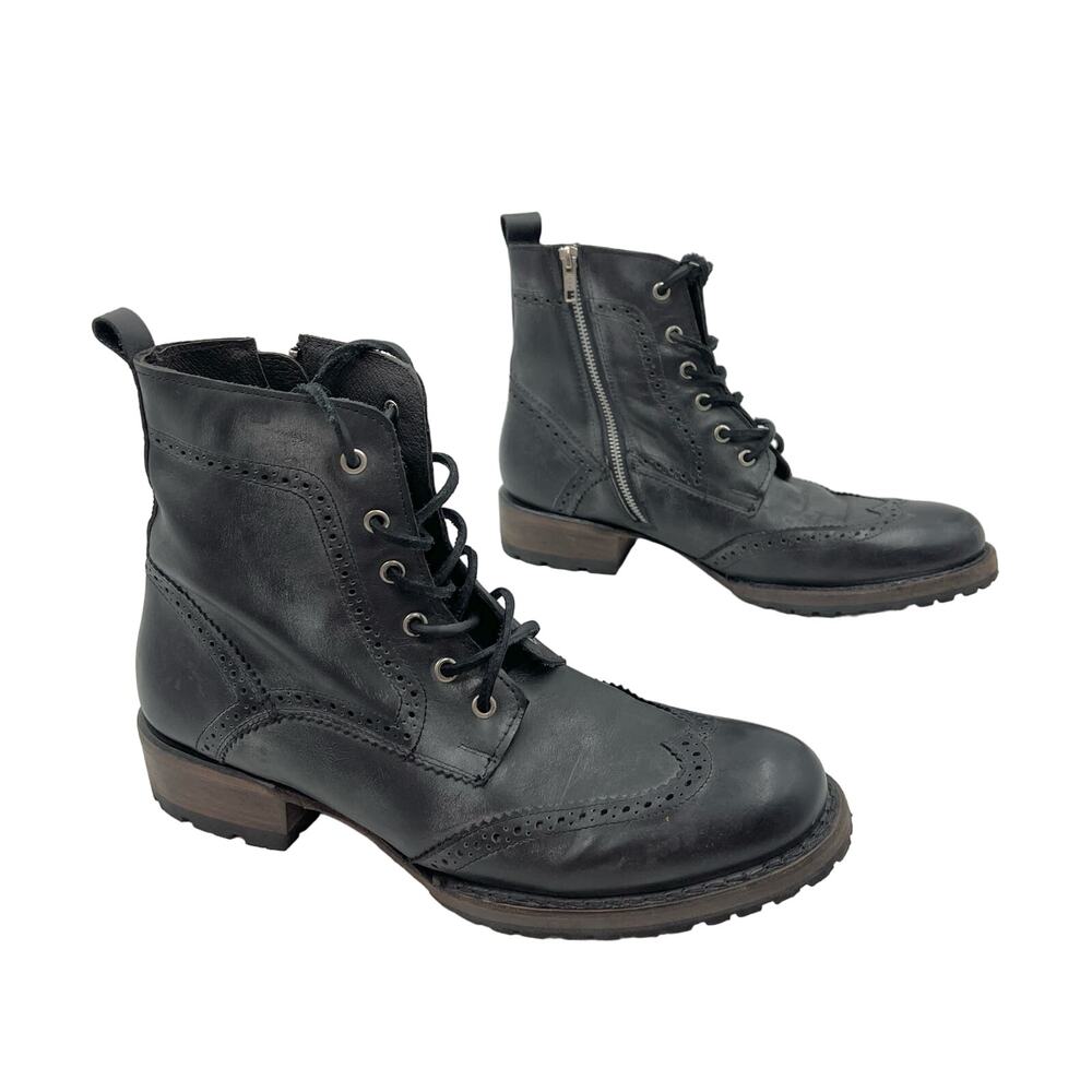 Freebird by Steven Bradford Boots Black Lace Up Leather Brogues